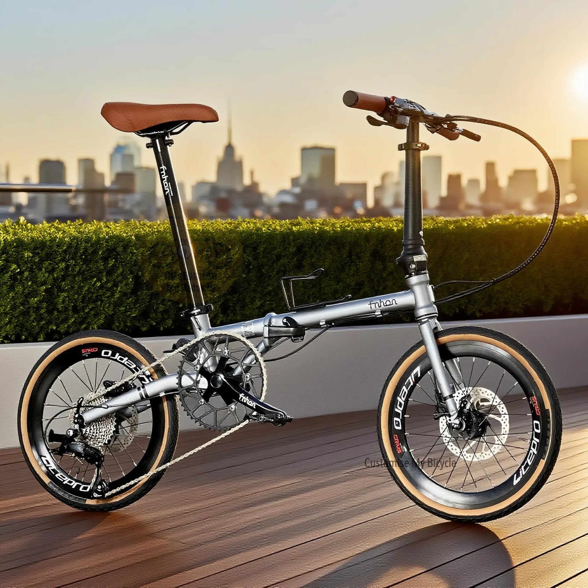 Fnhon Gust 18 Inch Folding Bike Battleship Grey Shimano 9 Speed Chromoly Steel Frame Litepro Wheels Kenda Fast Rolling Tyres Compact Urban Foldable Bicycle
