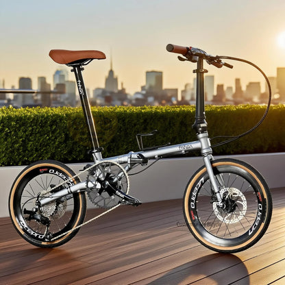 Fnhon Gust 18 Inch Folding Bike Battleship Grey Shimano 9 Speed Chromoly Steel Frame Litepro Wheels Kenda Fast Rolling Tyres Compact Urban Foldable Bicycle
