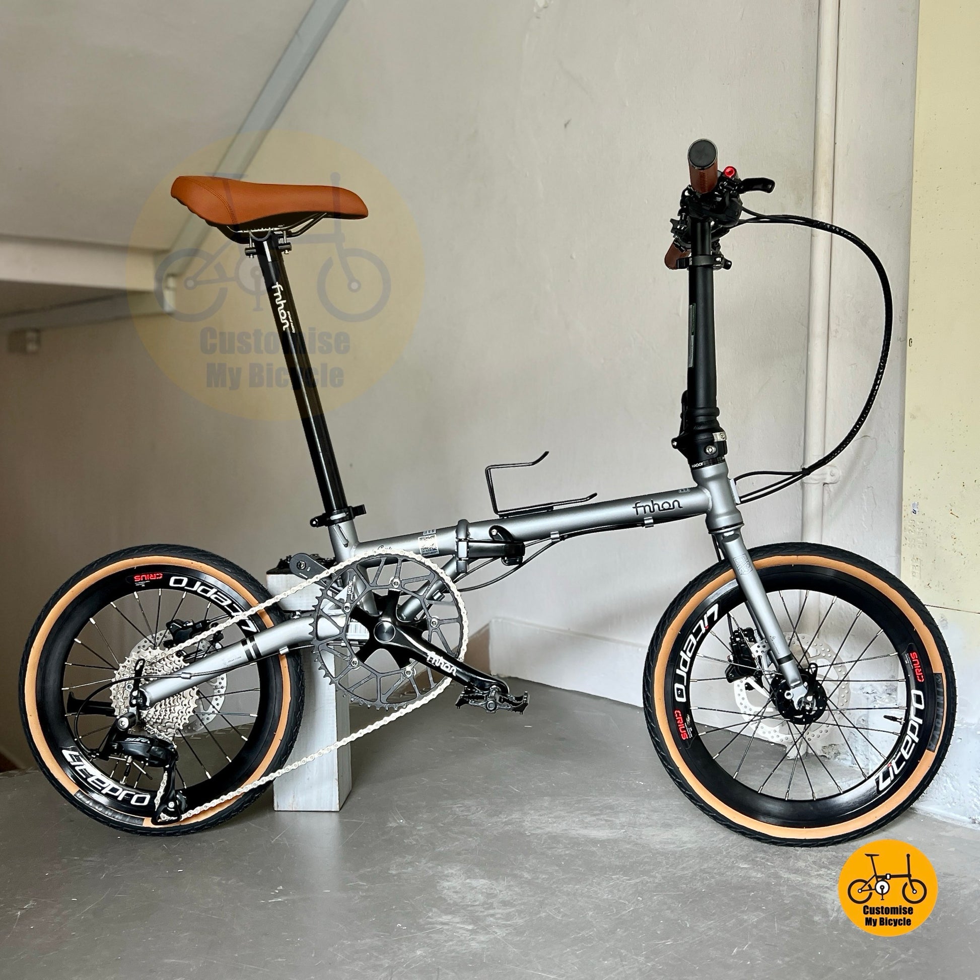 Folding Bike Fnhon Gust 18 Inch Battleship Grey Folding Bicycle Shimano 9 Speed Chromoly Steel Frame Litepro Wheels Promend Pedals Lightweight Portable Foldie For City Commuting
