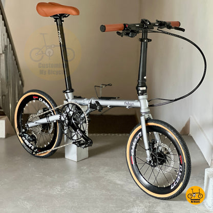 Fnhon Gust 18 Inch Folding Bike Shimano 9 Speed Battleship Grey Chromoly Steel Frame Litepro Crankset Kenda Tyres Portable Urban Foldable Bicycle For Daily Ride
