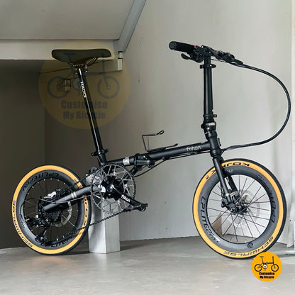 Folding Bike Fnhon Gust 18 Inch Matte Black Shimano 9 Speed Foldable Bicycle Chromoly Steel Frame Singapore
