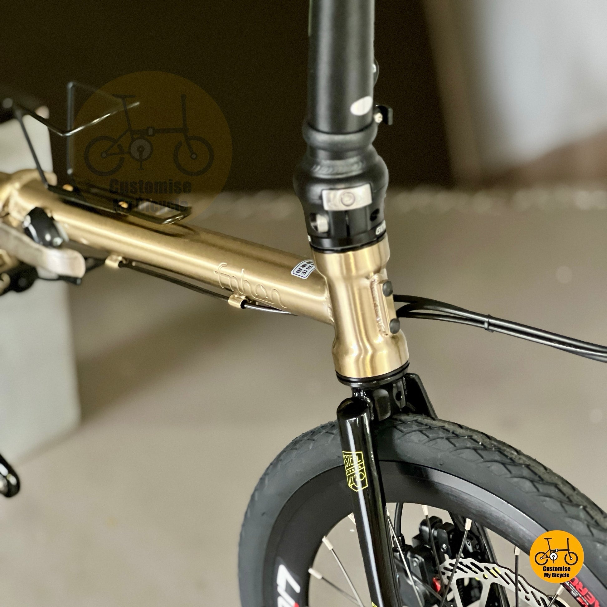 Round bar chromoly steel fnhon gust body frame titanium gold
