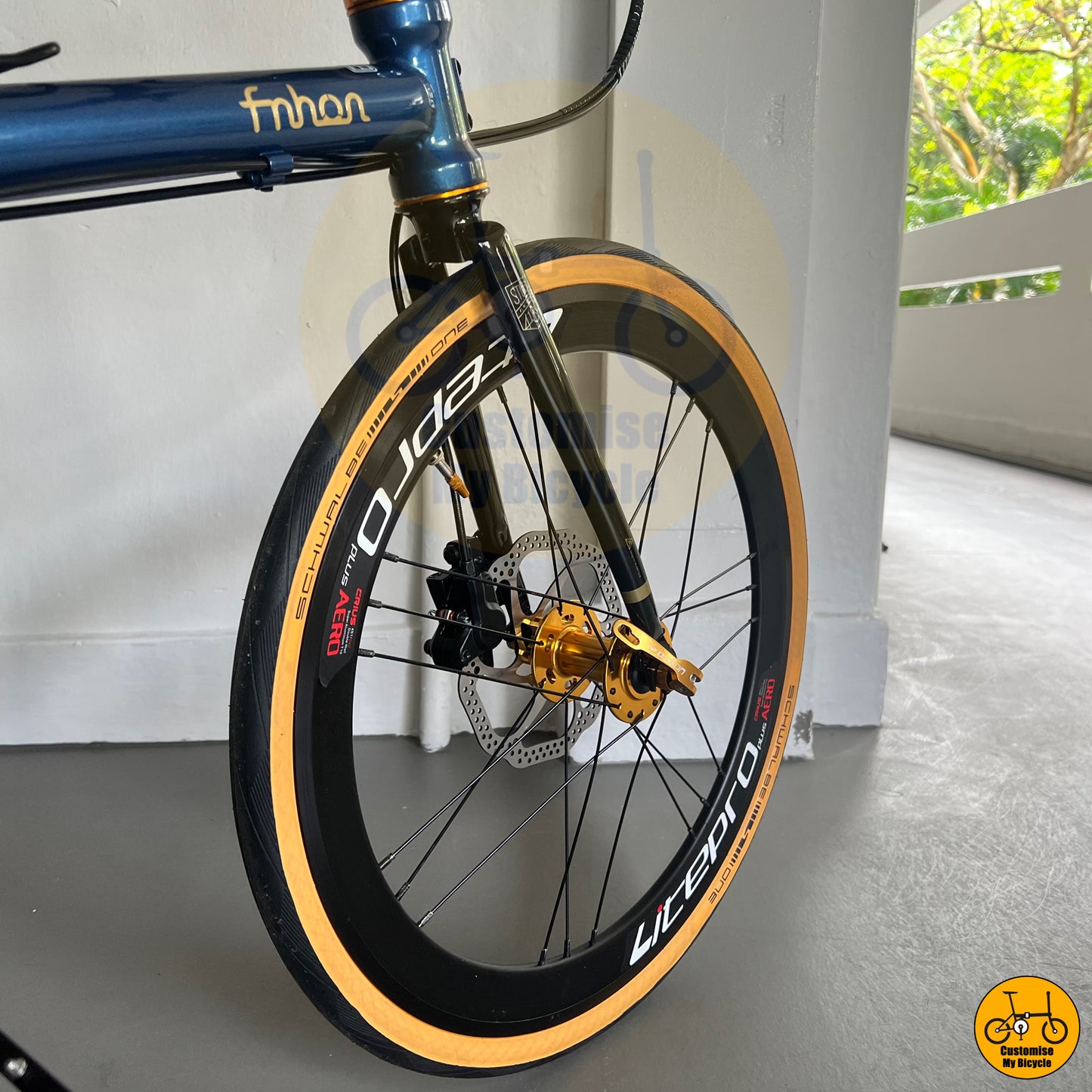 Fnhon Gust 22-inch Folding Bike – Deep Sea Blue Frame & Schwalbe One Tyres
