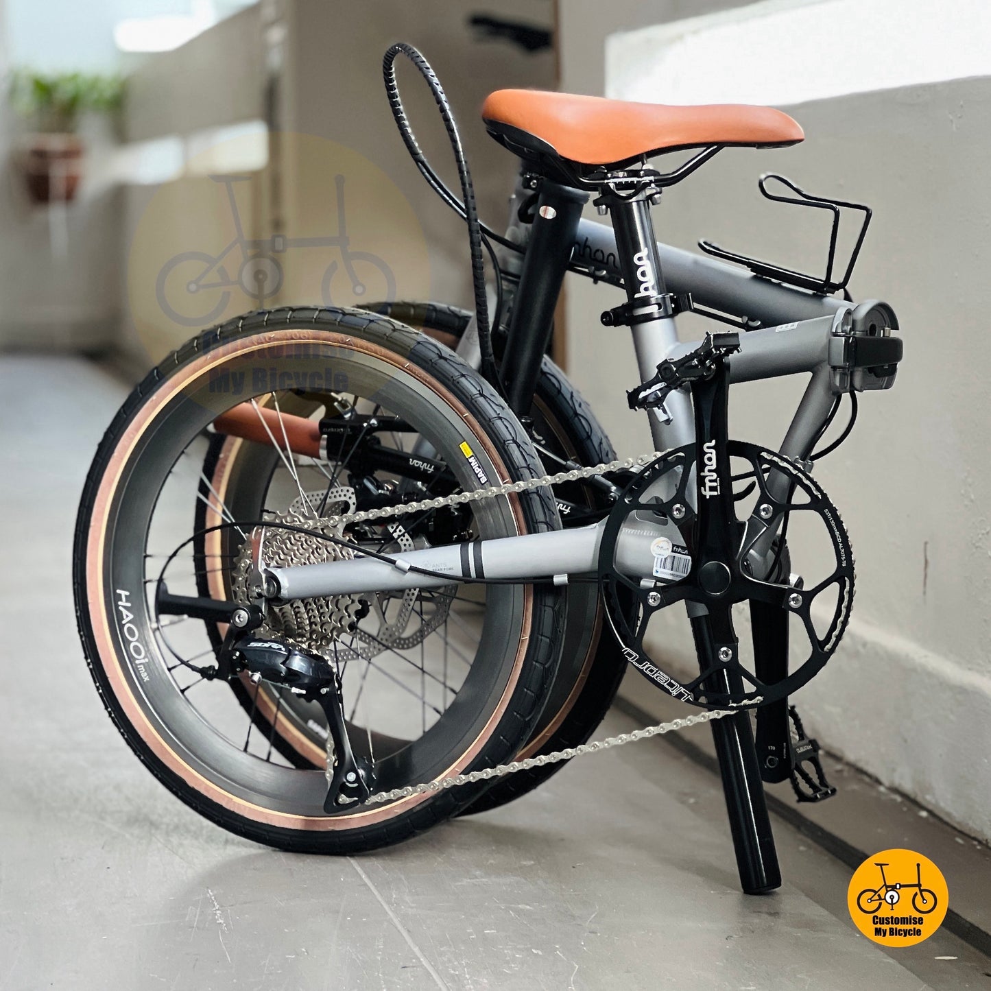 Basikal Lipat Fnhon Gust 20 Inci Kelabu Battleship Shimano 9 Kelajuan Basikal Rangka Keluli Untuk Bandar
