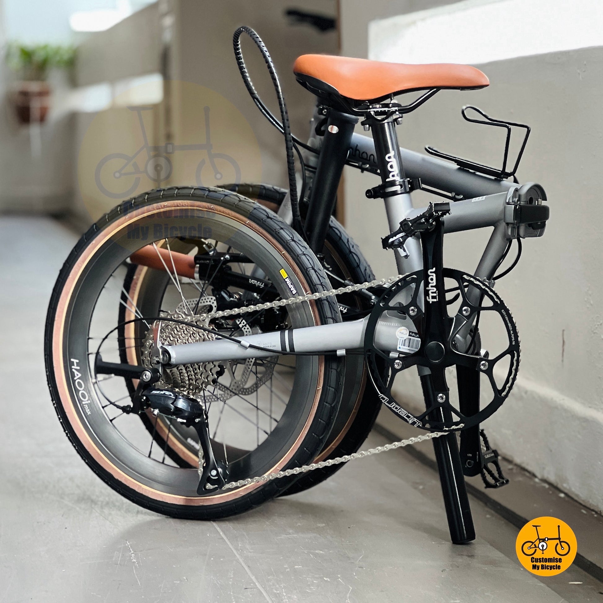 Basikal Lipat Fnhon Gust 20 Inci Kelabu Battleship Shimano 9 Kelajuan Basikal Rangka Keluli Untuk Bandar
