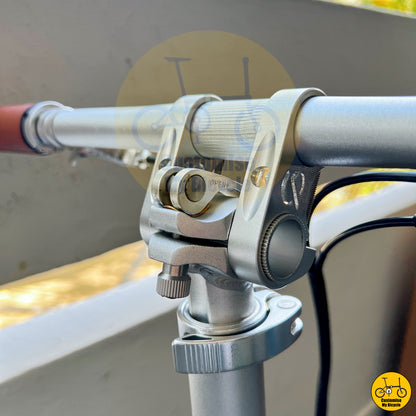 Handle bar extender on Foldable bike with ergonomic handlebars and comfortable grips
