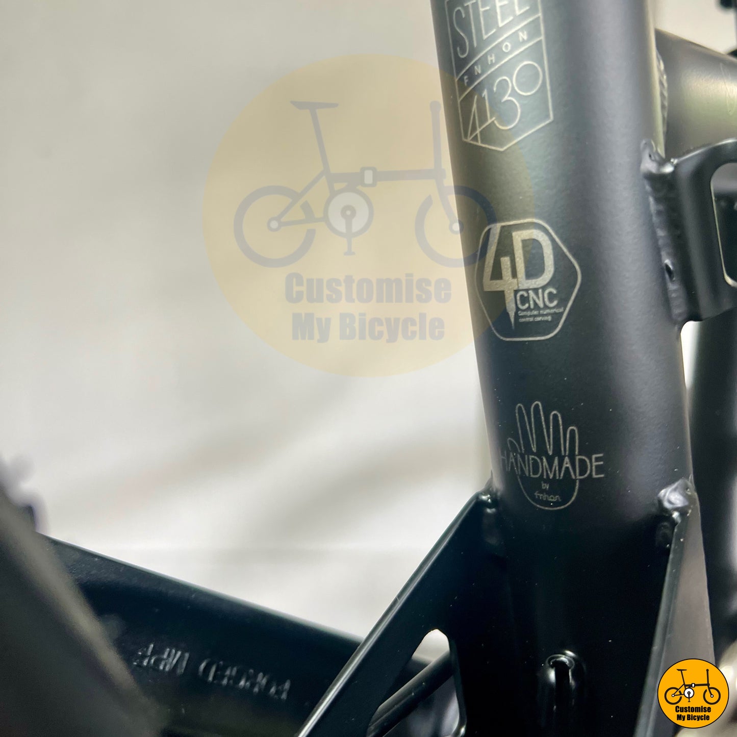 Hand Made Matte black Fnhon Gust Frame with road bike-inspired design
