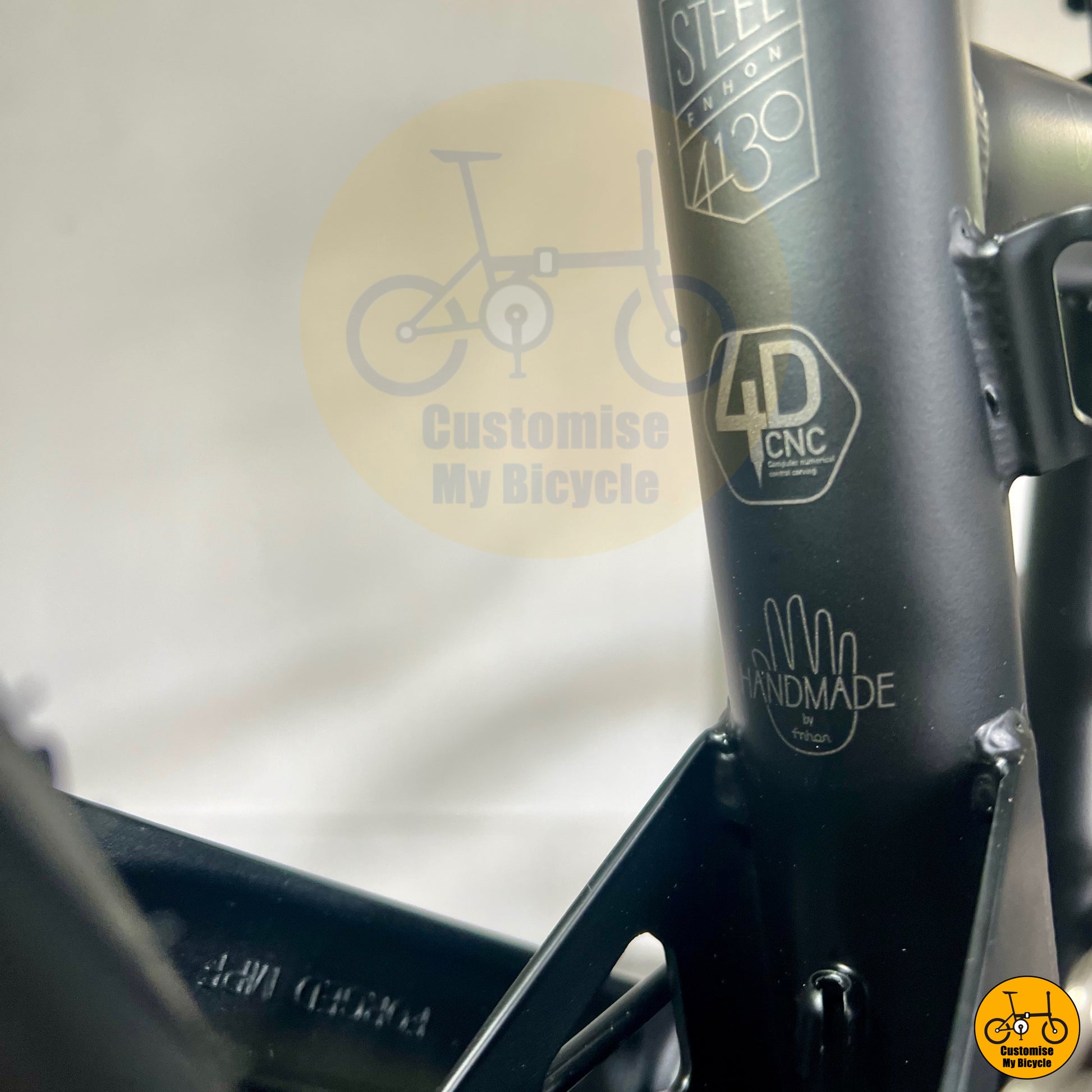 Hand Made Matte black Fnhon Gust Frame with road bike-inspired design
