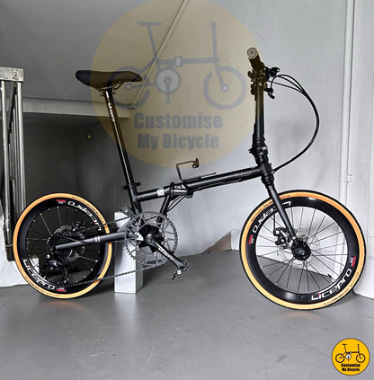 Fnhon Gust 20-inch Lipat Bandar dengan Komponen Serba Hitam dan Gaya Elegan