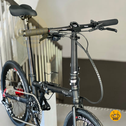 Fnhon Gust 22 Inch Folding Bike Matte Black Shimano 9 Speed Chromoly Steel Foldable Bicycle Singapore
