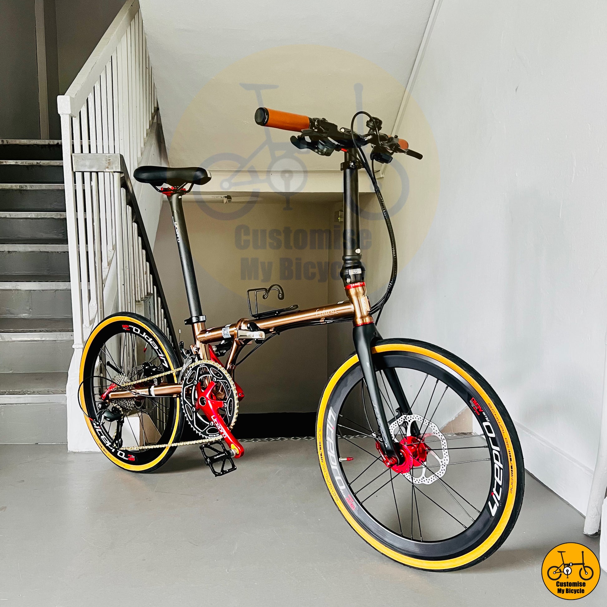 Fnhon Gust 22-inch Foldable Bicycle – Schwalbe One Tan Wall Tyre & Double Chainring
