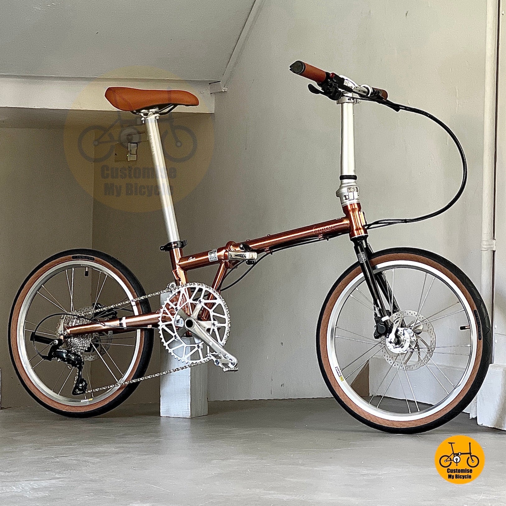 风行蚂蚁腿 fgd2018 20寸 折叠车 玫瑰金 禧玛诺9速 液压碟刹 轻量城市代步