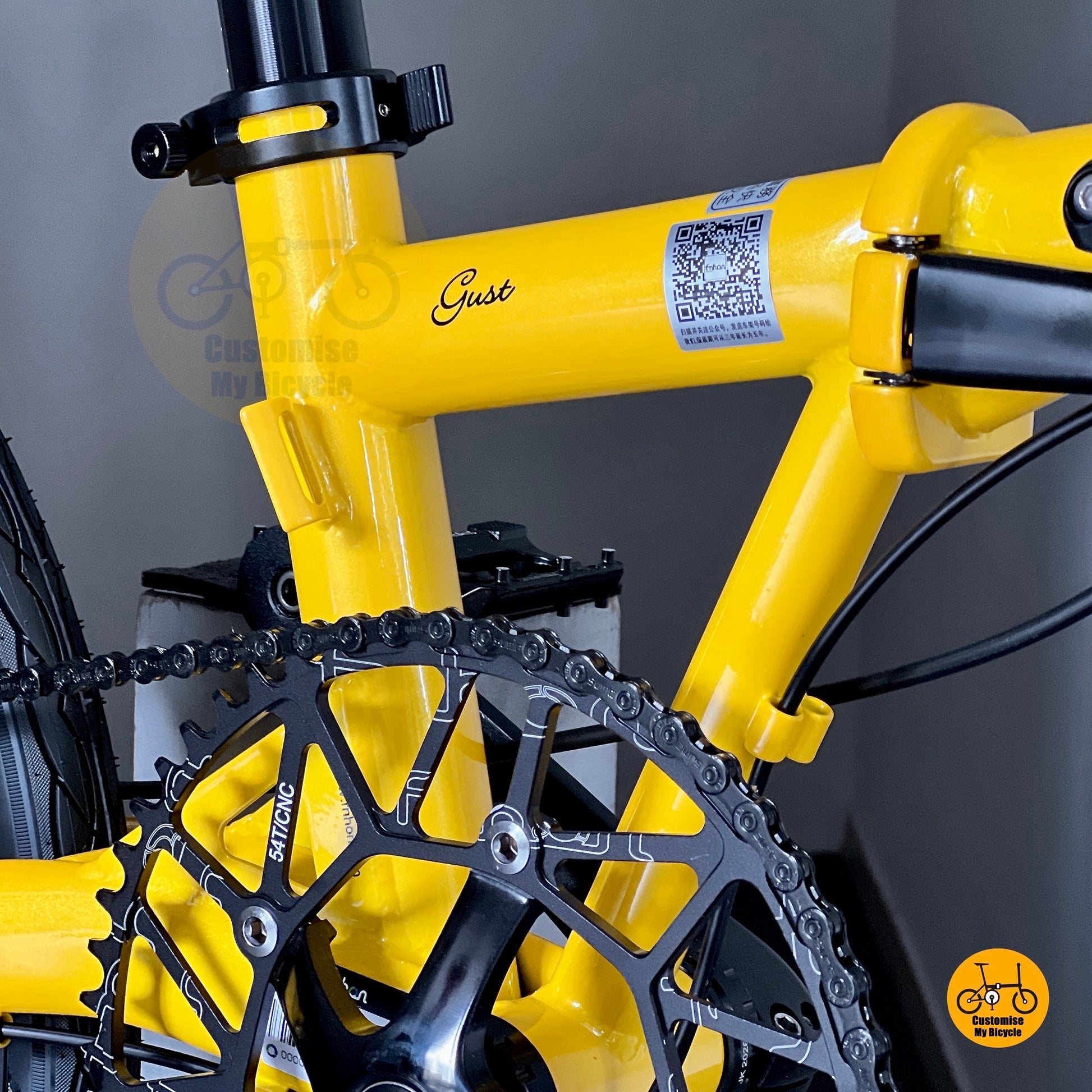 Fnhon Gust Bumblebee Yellow chromoly steel folding bicycle lightweight around 11kg