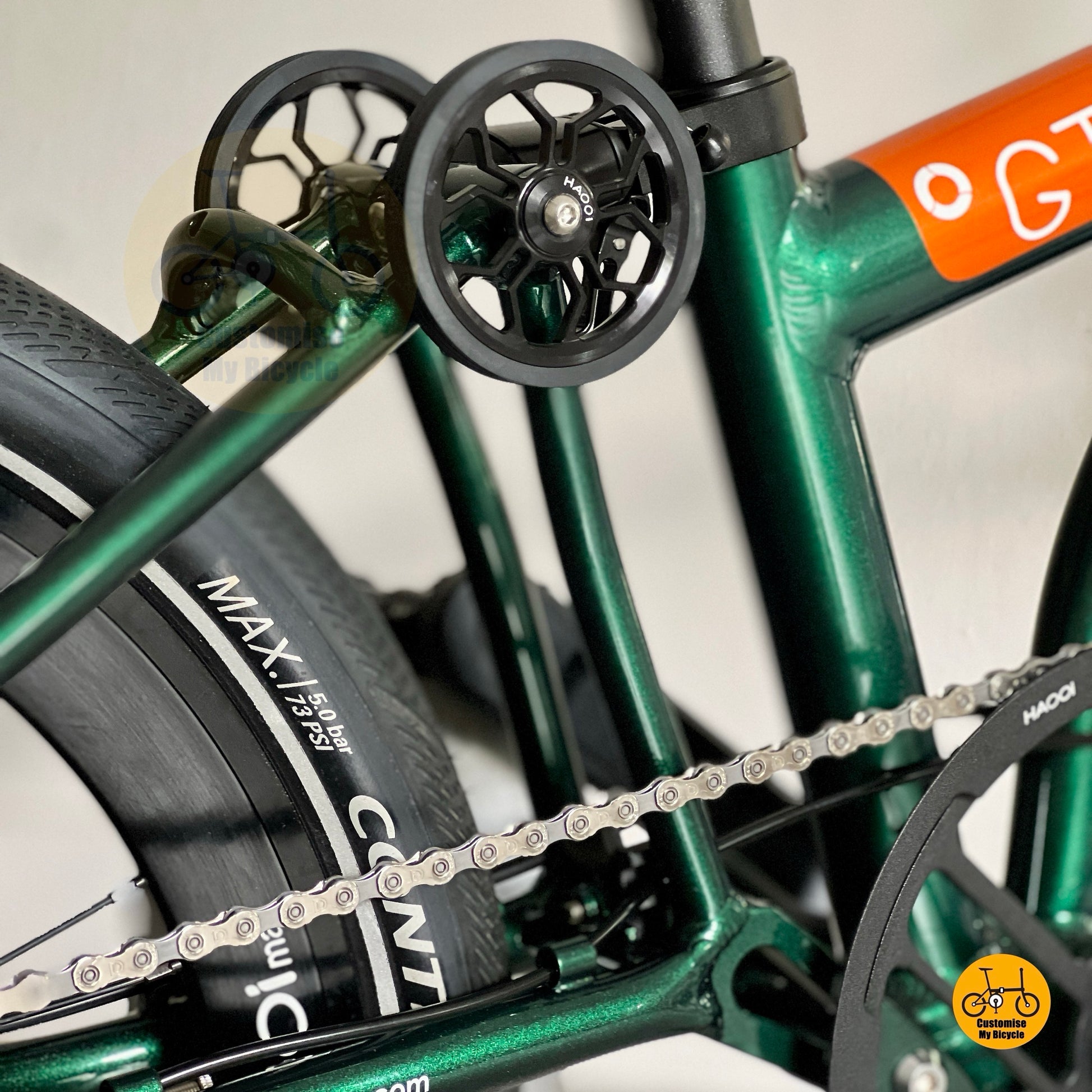 Fnhon GT20 foldable bicycle ezywheels detail compact folding bike commuter setup
