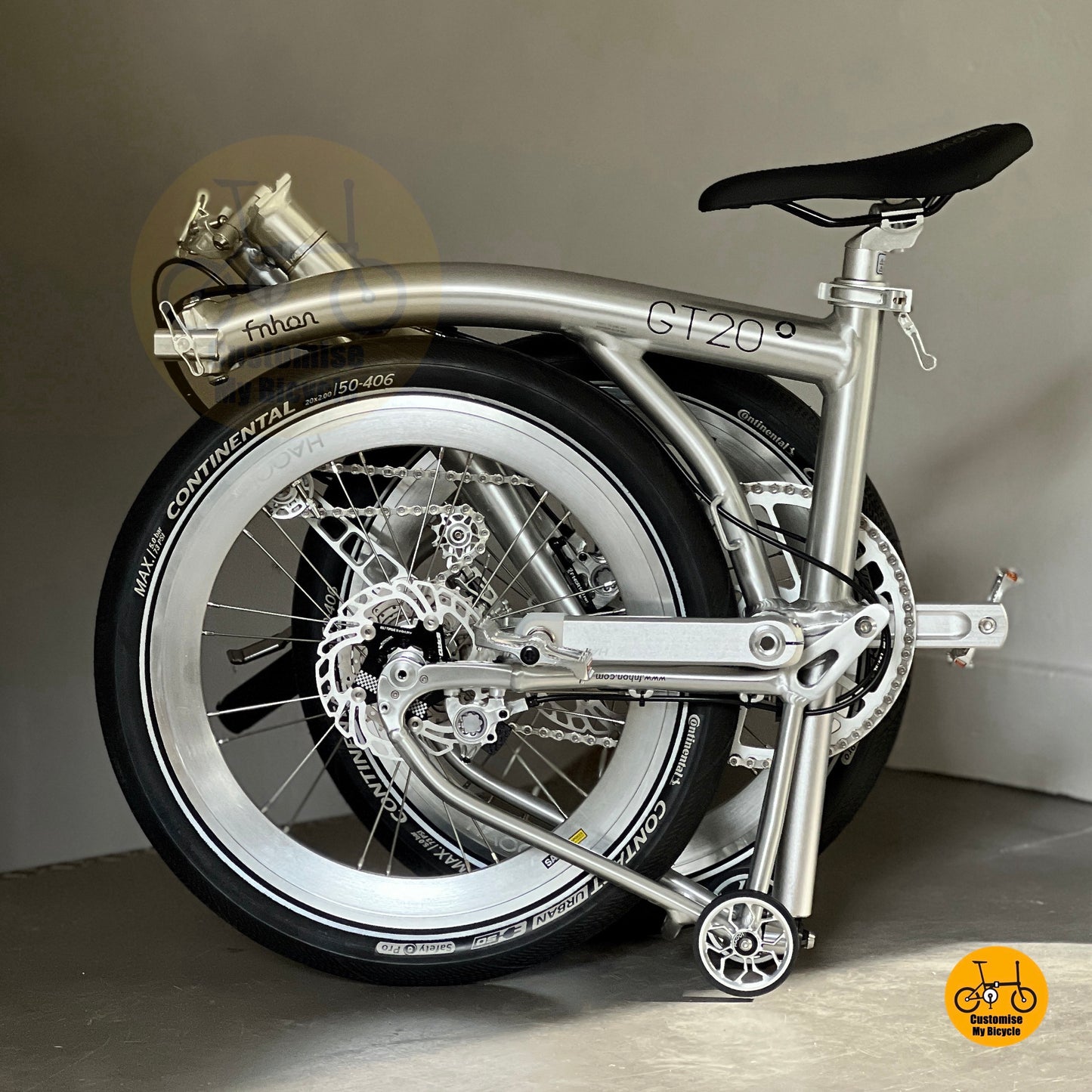 Fnhon GT20 20 Inch Urban Folding Bike Continental Contact Urban Tyres 10 Gears
