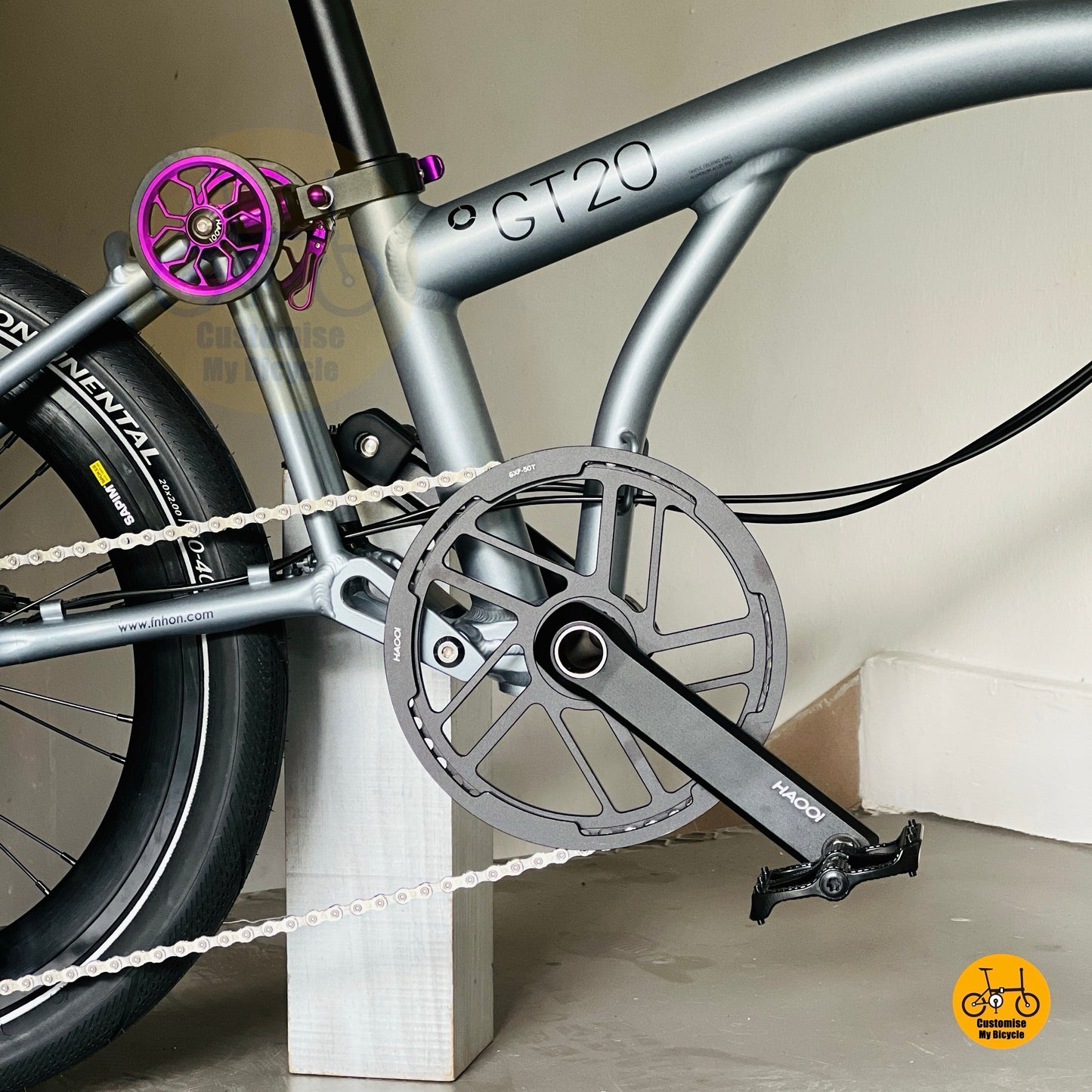 Fnhon GT20 Litepro crankset close up lightweight crank folding bicycle
