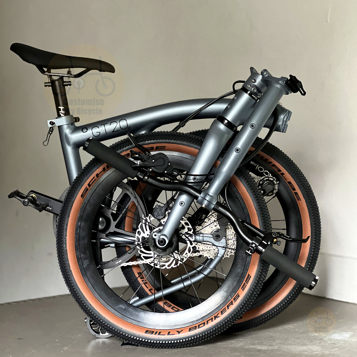 Fnhon GT20 20" Titanium Grey foldable bicycle with Dedicated 10 gears