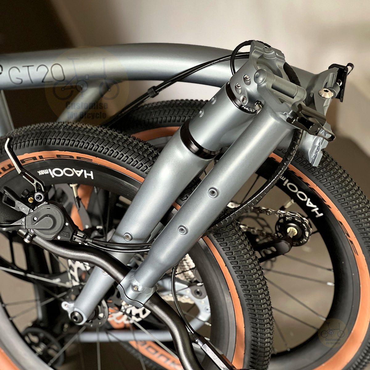 Fnhon GT20 20" Titanium Grey folding bike with Lightweight aluminium alloy body