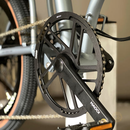 Fnhon GT20 20" Titanium Grey folding bike rear derailleur gearset detail