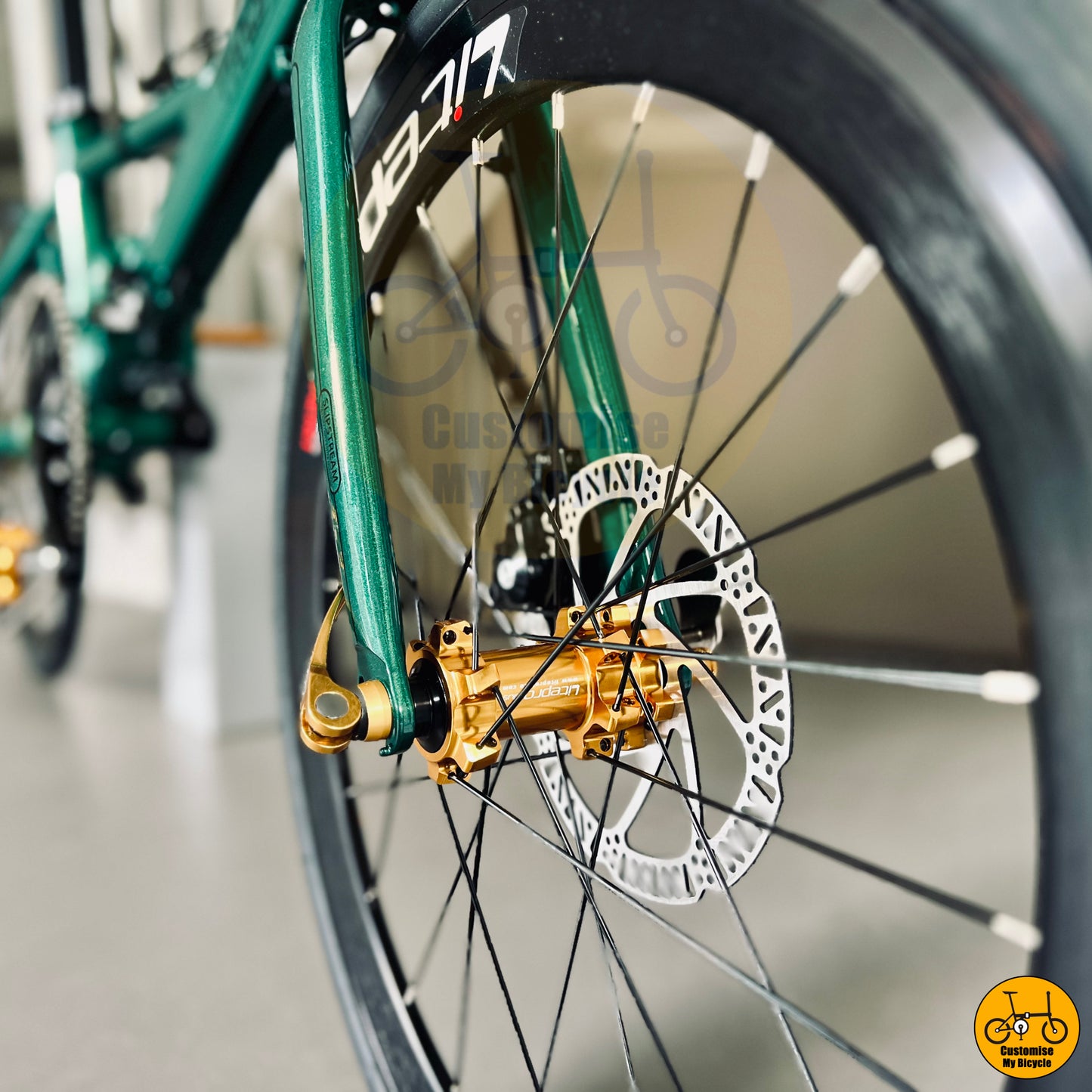 Black Gold Wheel Fnhon Monsoon 22-Inch Foldable Bicycle – A Stylish & High-Performance Foldie
