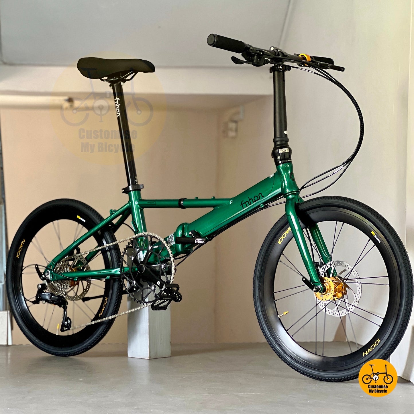 风行 Monsoon 22寸 折叠车 邮政绿配金 禧玛诺9速 轻量化 折叠自行车