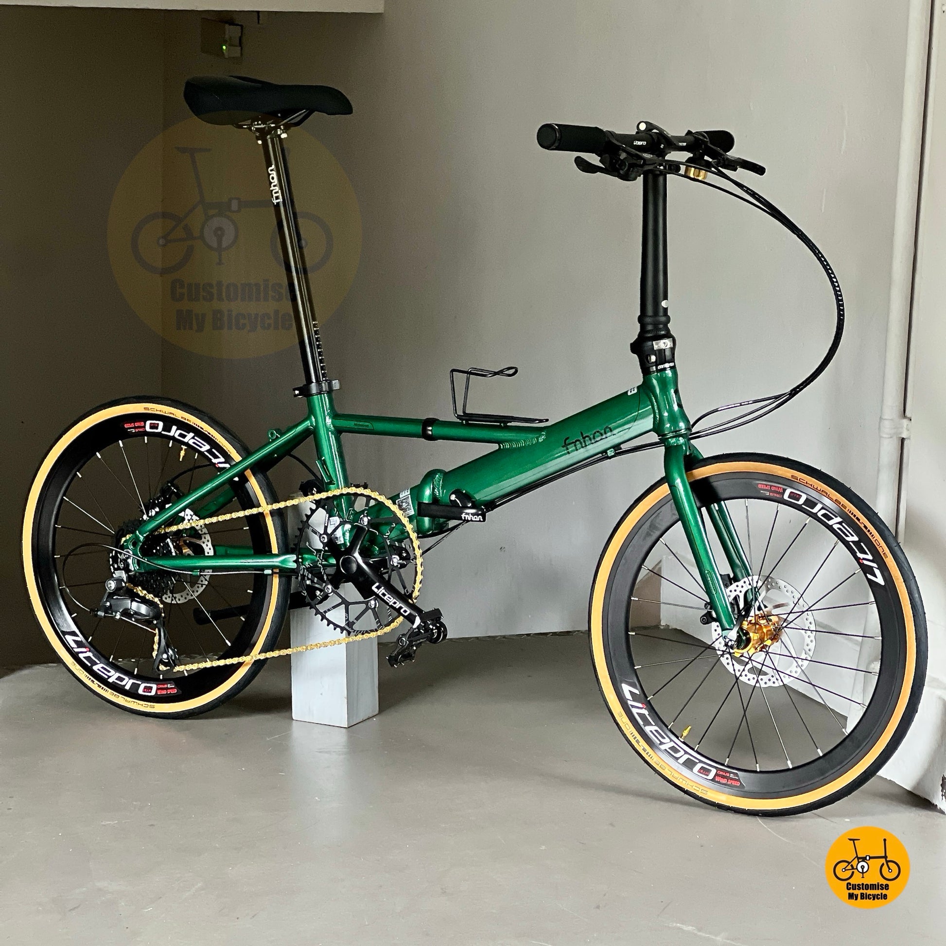 风行 YAD2018 Monsoon 22寸折叠自行车 禧玛诺9速 邮政绿轻量化折叠单车