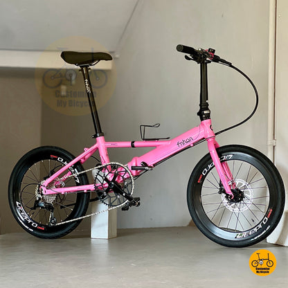 风行 Monsoon 20寸 折叠车 玫红色 轻量化 配禧玛诺9速 和 Litepro 高框轮组 YAD2018