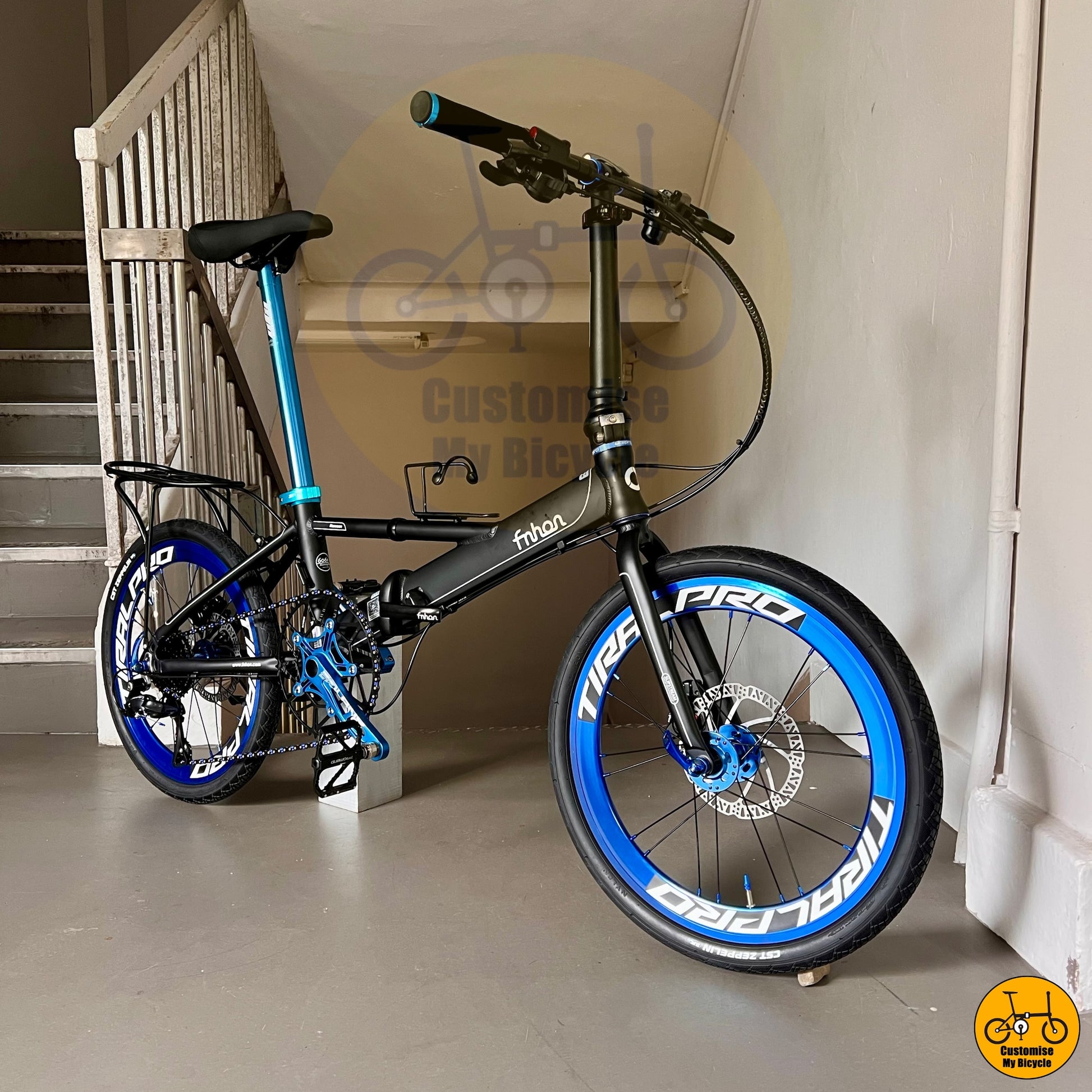 Blue Accent Fnhon Monsoon 20-Inch Foldie – Stylish Design for Modern Cyclists
