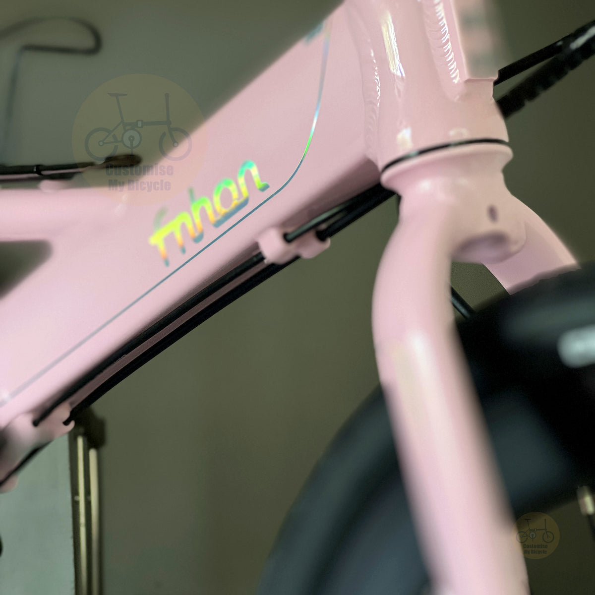 Fnhon Monsoon 20" Baby Pink folding bike with Mechanical wired disc brake