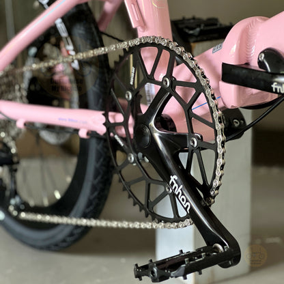 Fnhon Monsoon 20" Baby Pink folding bike frame material colour detail