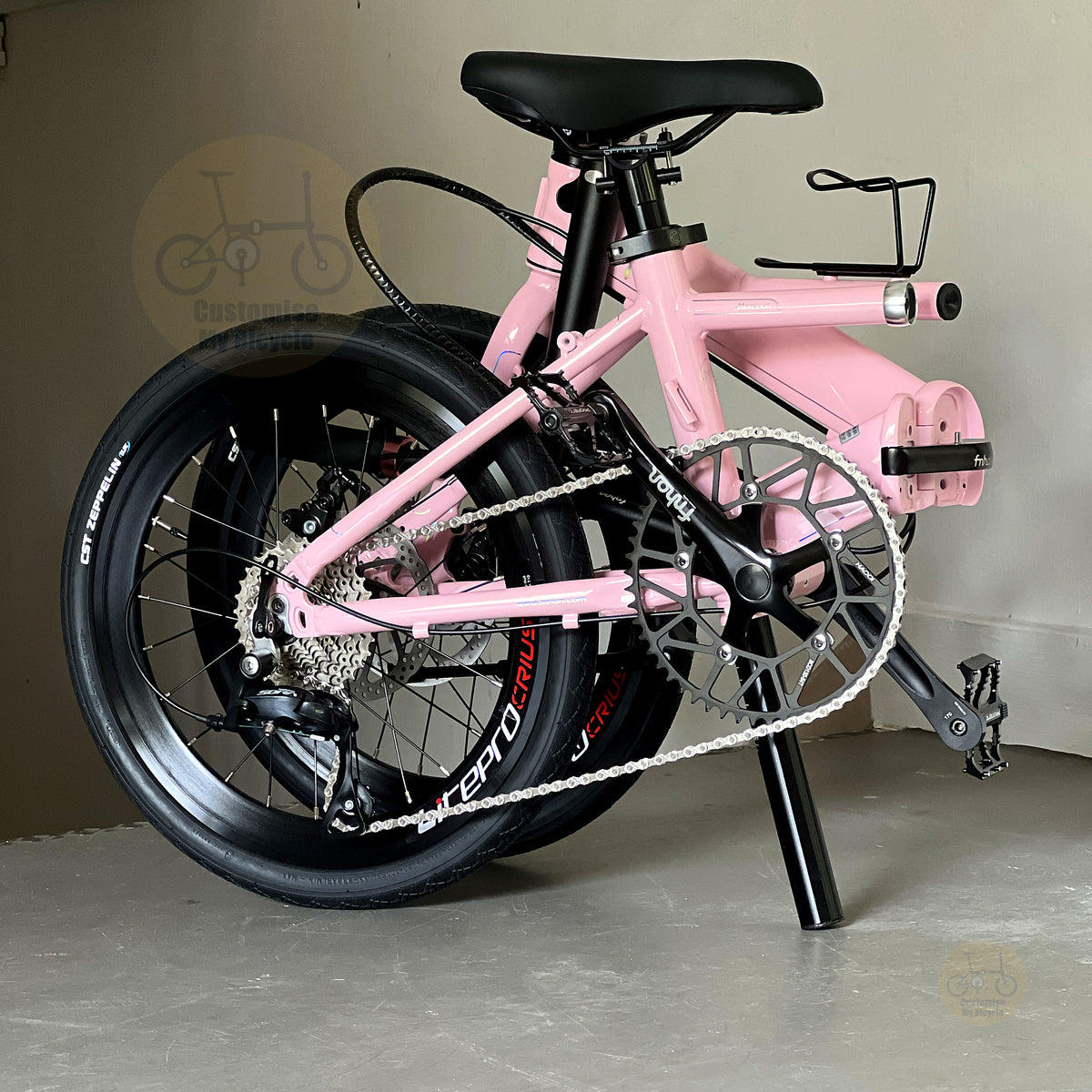 Fnhon Monsoon 20" Baby Pink foldable bicycle with Shimano 9 gears