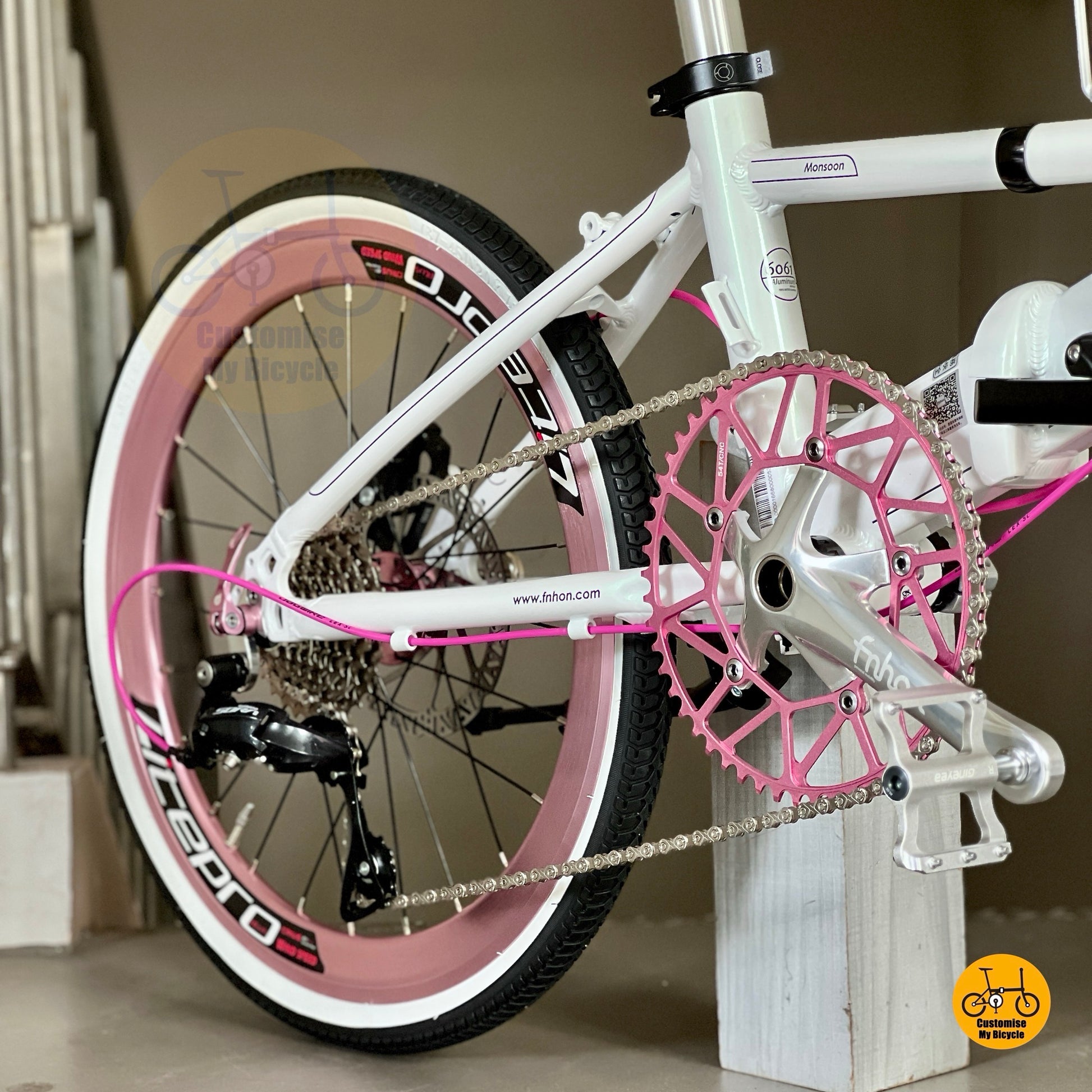 LITEPRO crankset and hollow 54t chainring close-up
