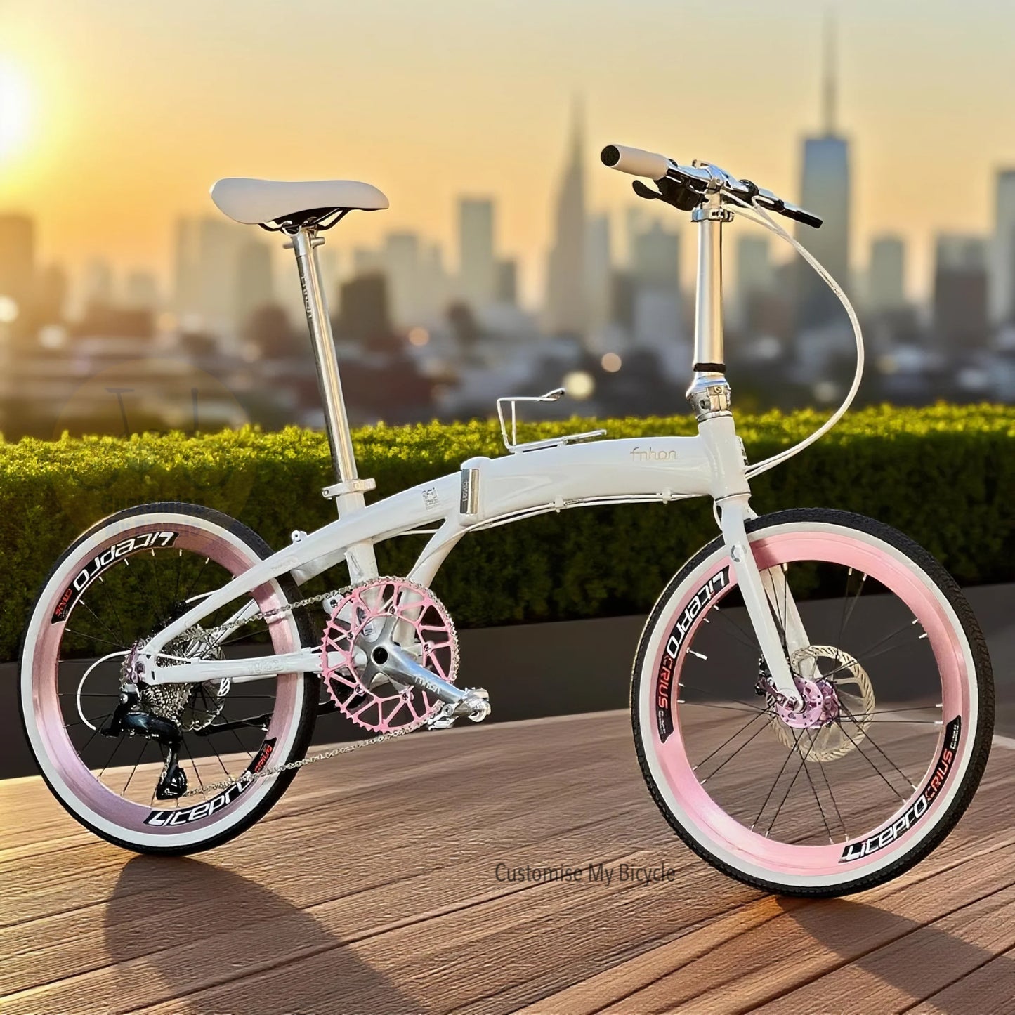 Folding Bike Fnhon Tornado 22 Inch Dreamy White Shimano 9 Speed Lightweight Foldable Bicycle Singapore
