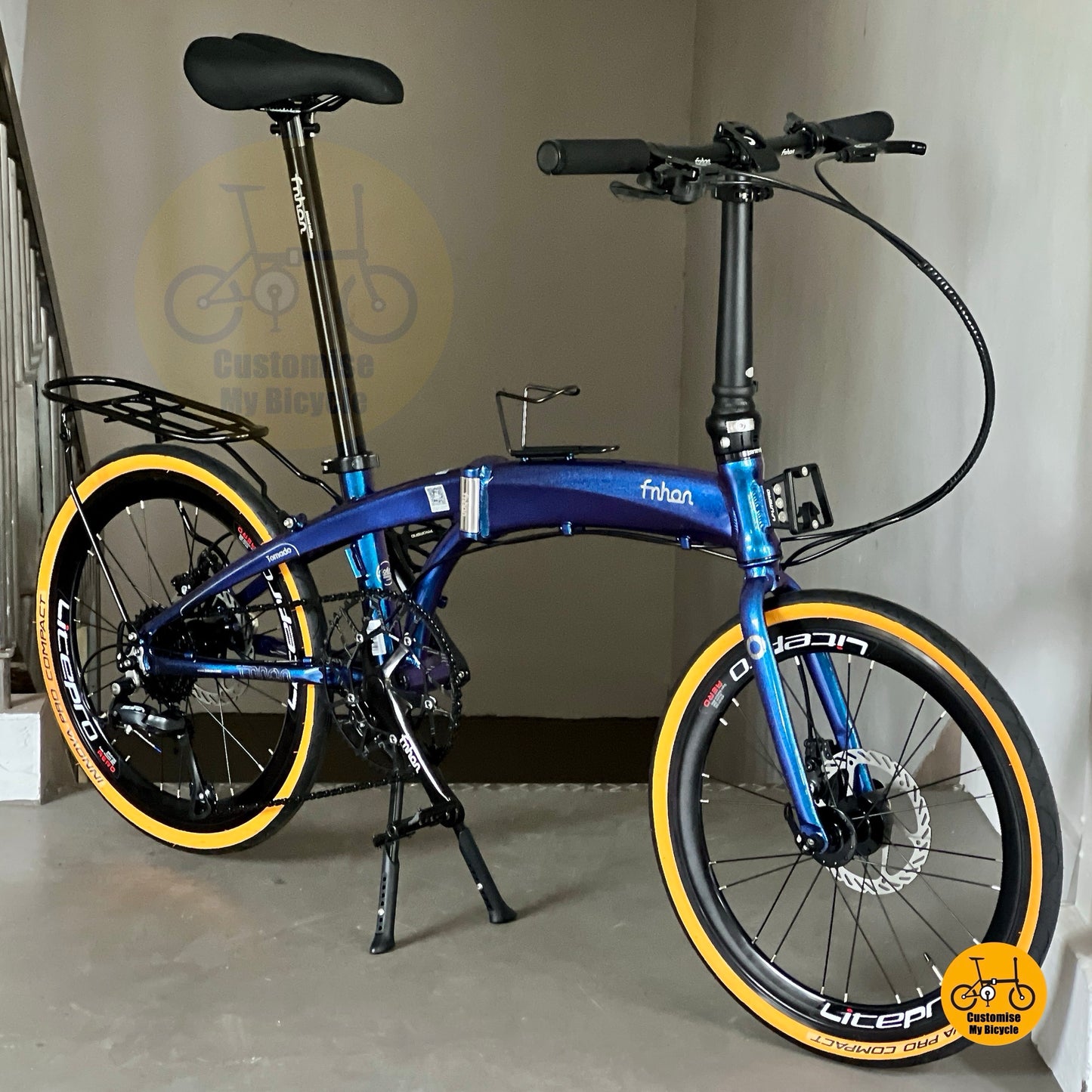 Fnhon Tornado 22 Inch Folding Bicycle Aerodynamic Aluminium Frame Shimano Drivetrain
