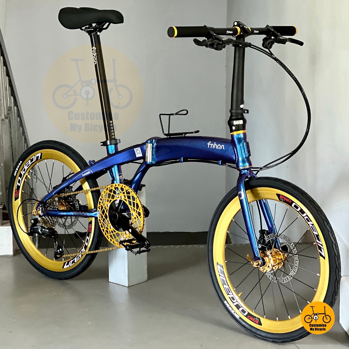 风行海豚车架 22寸折叠自行车 禧玛诺9速 变色蓝轻量化折叠单车