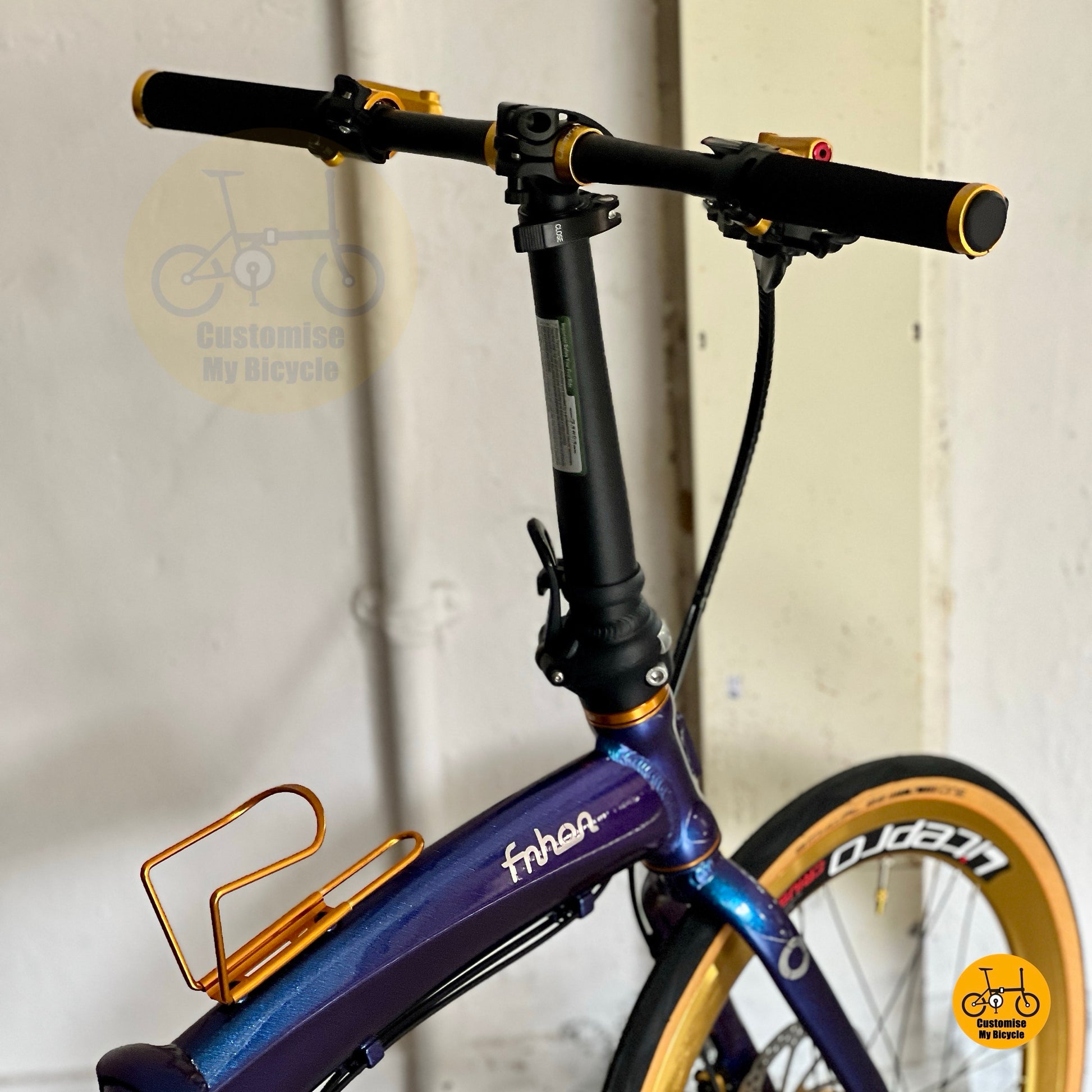 Fnhon Tornado foldable bicycle Litepro adjustable seat post saddle support detail
