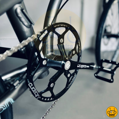 Litepro Chainring with Chainguard on Fast & Agile Fnhon Tornado 22-Inch Foldie – Built for Long-Distance Comfort
