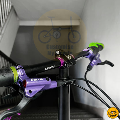 Ergonomic Handgrips on Unique Colorway Fnhon Tornado 22-Inch Foldie – Matte Green & Purple, A Perfect Match
