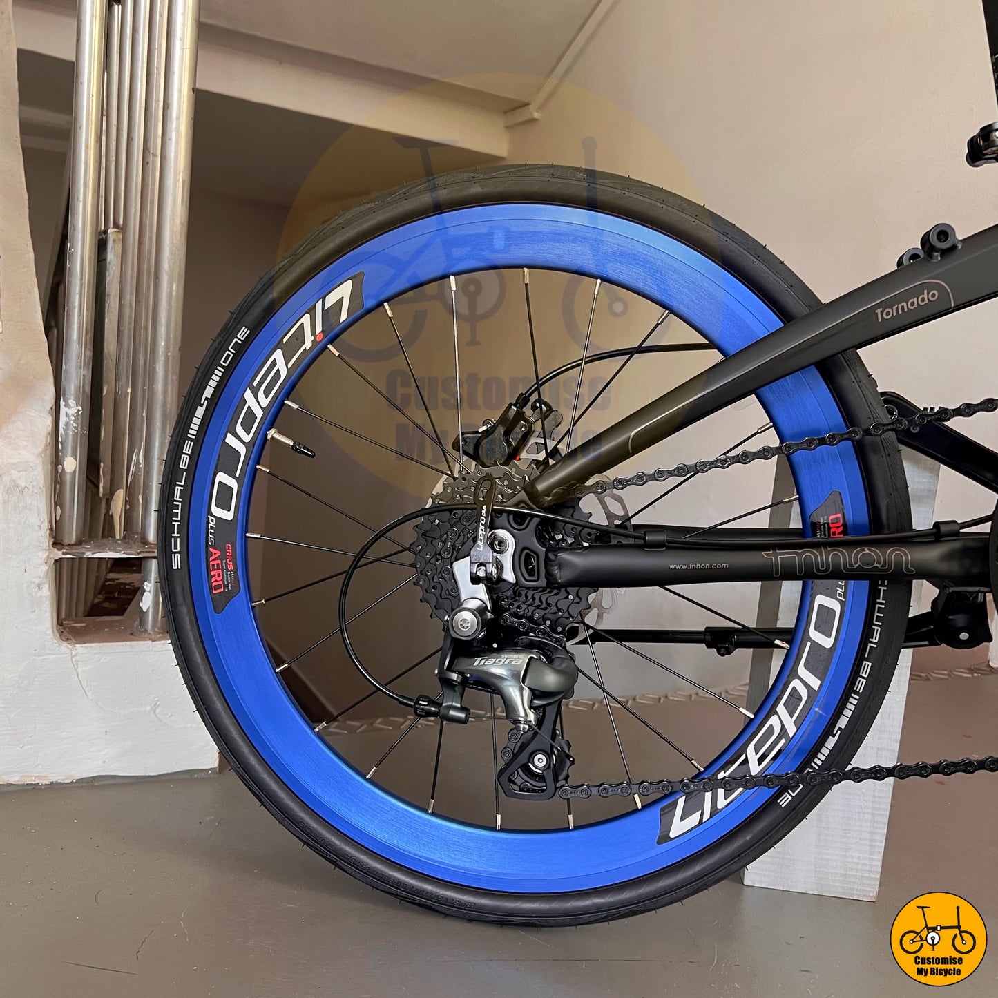 Blue Litepro Wheels on Best Lightweight Folding Bike – Built for Speed, Comfort & Convenience

