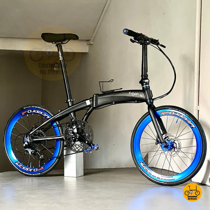 风行海豚车架 dg2018 22寸 折叠自行车 哑光黑 禧玛诺 10速 空气动力车架