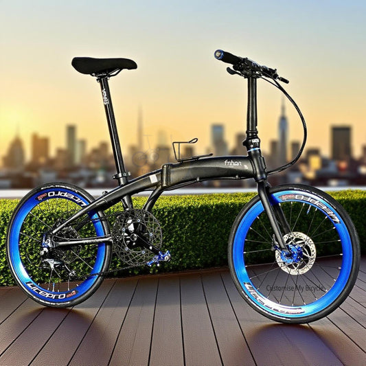 Fnhon Tornado 22 Inch Matte Black Folding Bicycle With Shimano 10 Speed And Disc Brakes
