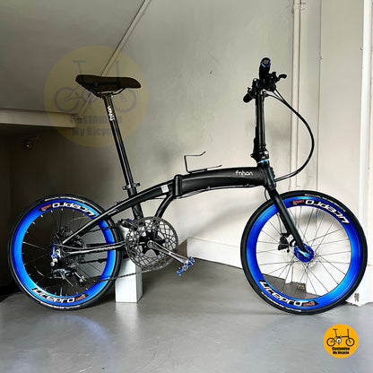Fnhon Tornado 22 Inch Folding Bike Matte Black Shimano 10 Gears Aerodynamic Aluminium Design
