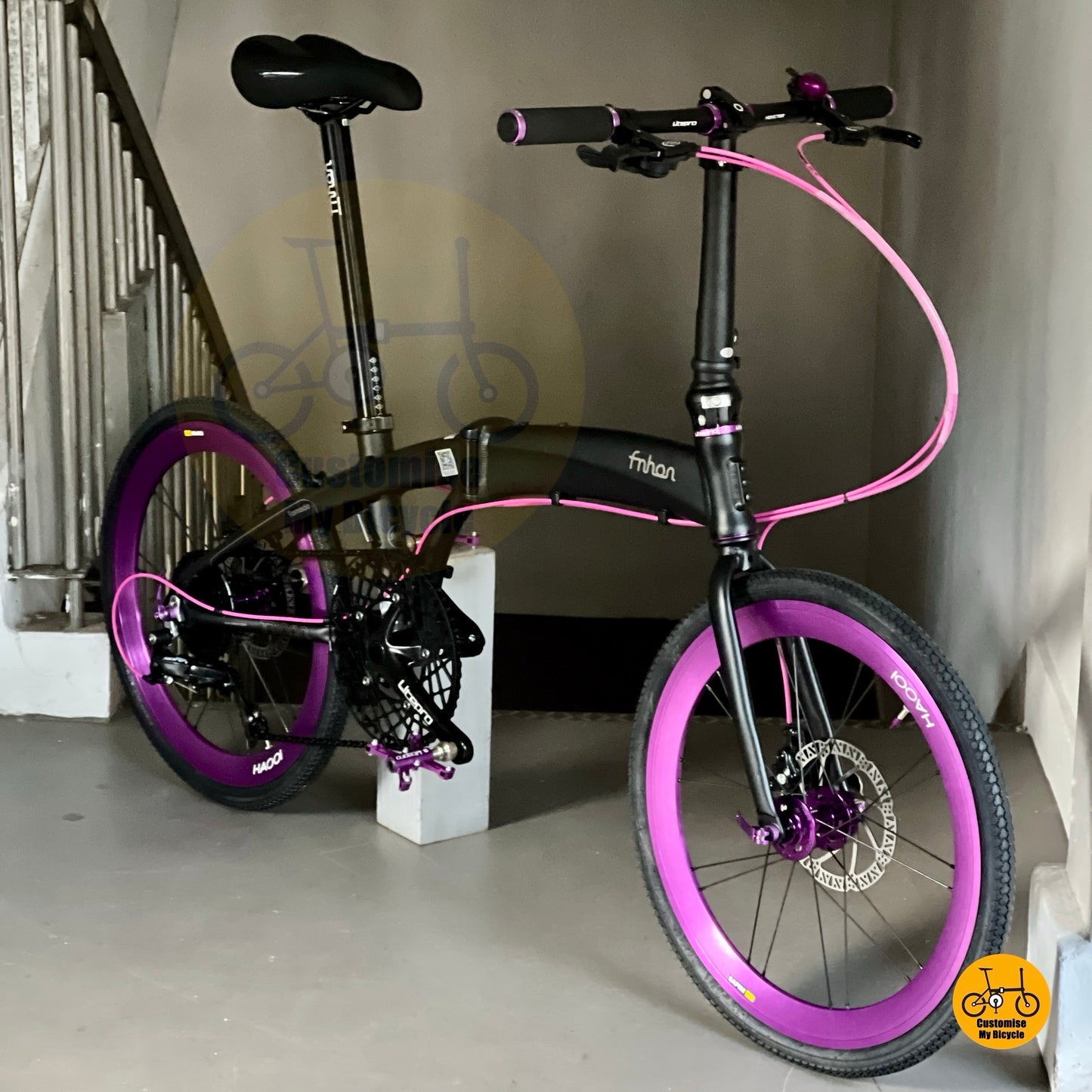 Fnhon Tornado 22" • Shimano 9s • Matte Black + Purple