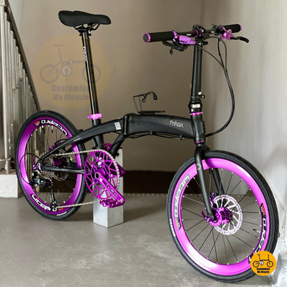Fnhon Tornado 22 inch Folding Bicycle Shimano 9 Speed Matte Black Lightweight Aluminium Foldable Bike Singapore
