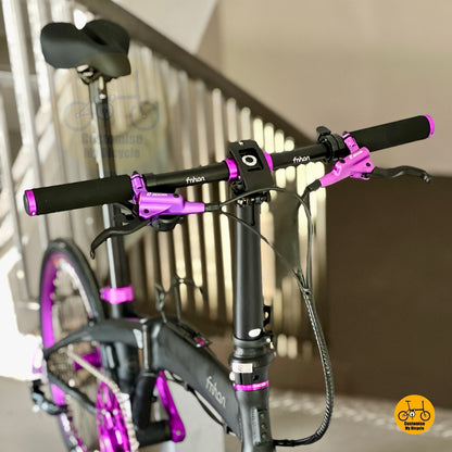 Fnhon Tornado urban folding bike matte black colour sleek modern design

