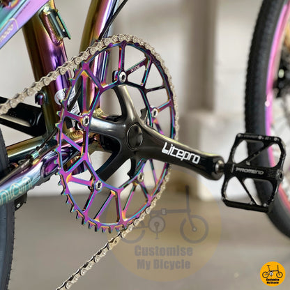 Unique city folding bike with aurora spectrum and colour-shifting shine
