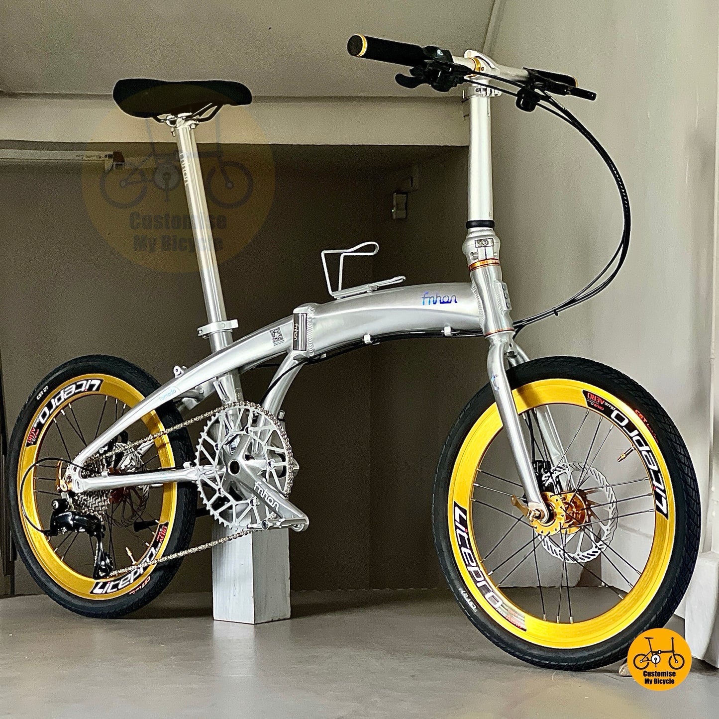 Fnhon 风行海豚车架 dg2018 20寸折叠车 抛光银色配禧玛诺9速