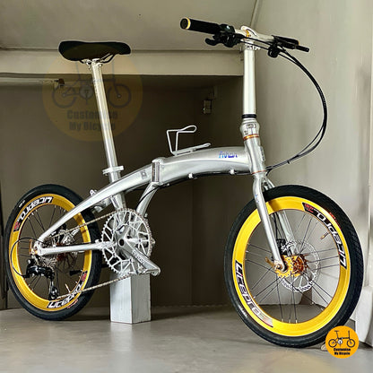 Fnhon 风行海豚车架 dg2018 20寸折叠车 抛光银色配禧玛诺9速