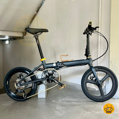 Folding Bike Fnhon Zephyr 18 Inch Shimano 9 Speed Dark Teal Blue Foldable Bicycle Lightweight Aluminium Compact City Commuter
