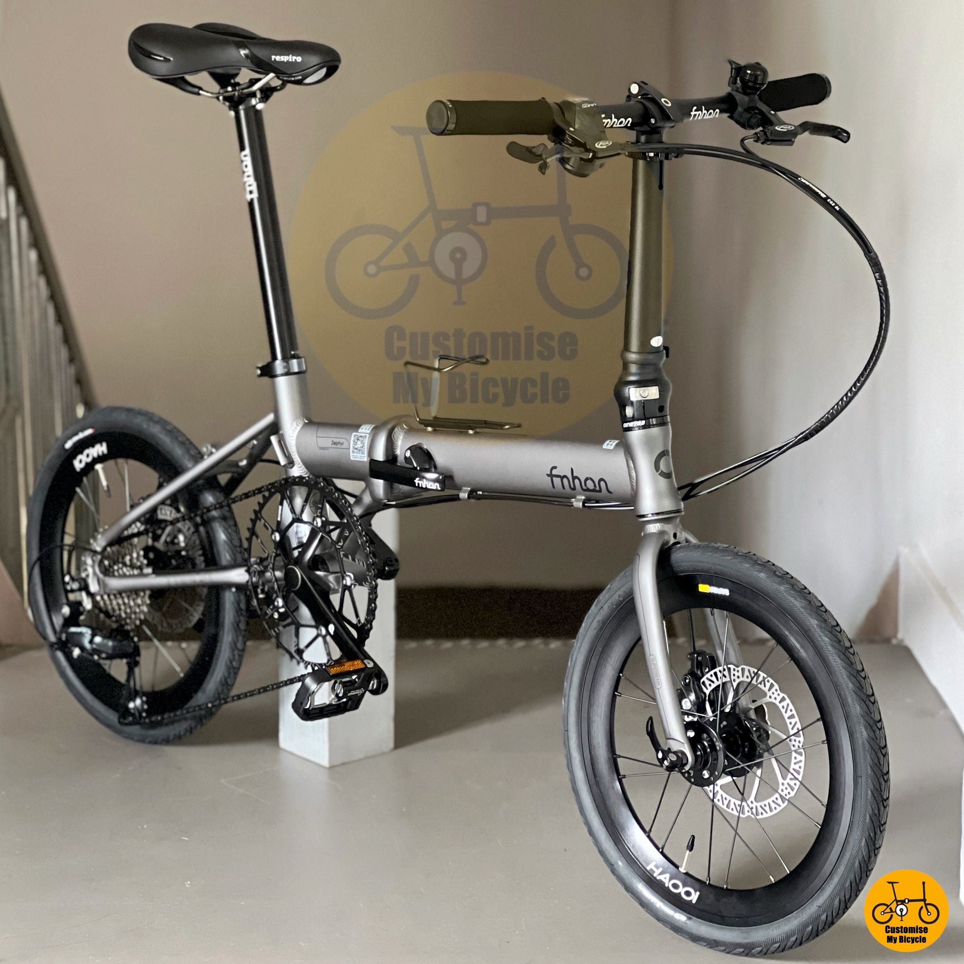 Basikal Lipat Fnhon Zephyr 18 Inci Battleship Grey Shimano 9 Gear Basikal Lipat Ringan Untuk Komuter Bandar
